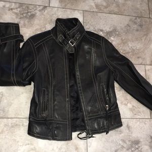 MARC ANTHONY REAL LEATHER NWOT LINED BUTTER SOFT JACKET BADAZZ
